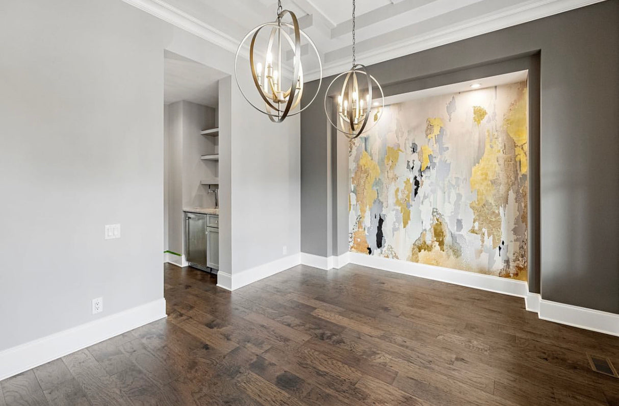 "Emily" Wallpaper | Blue, Cream, Gray Design | Oversized Wall Mural By Vivian Ferne