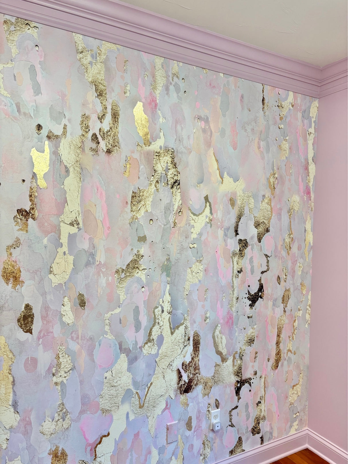 "Brunch Punch" Blush and Gold Vivian Ferne Wallpaper Wall Mural