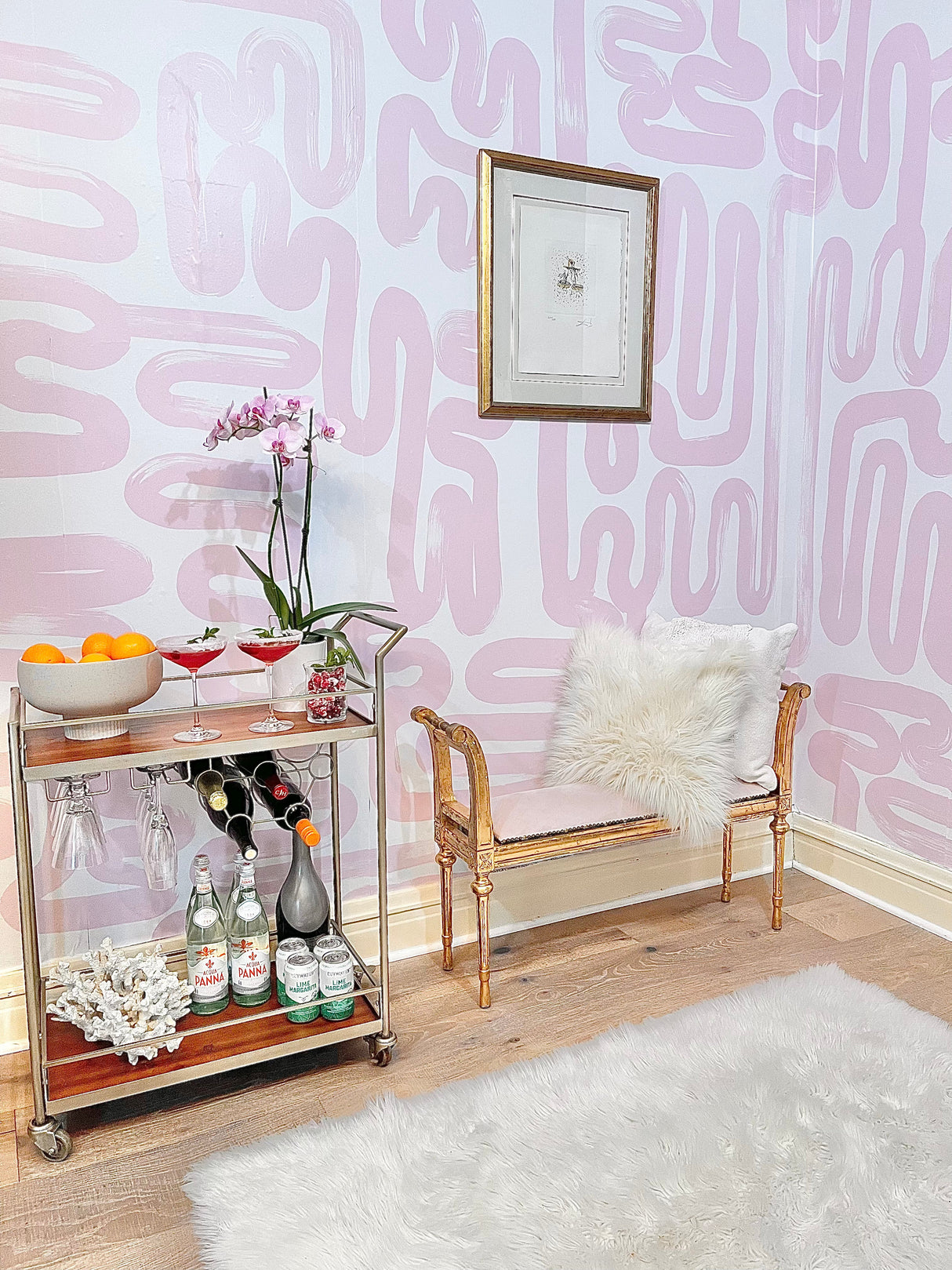 OOOOPs we printed an extra "Pink Brush Strokes" Oversized Wallpaper Wall Mural 8' tall x 10' wide Prepasted