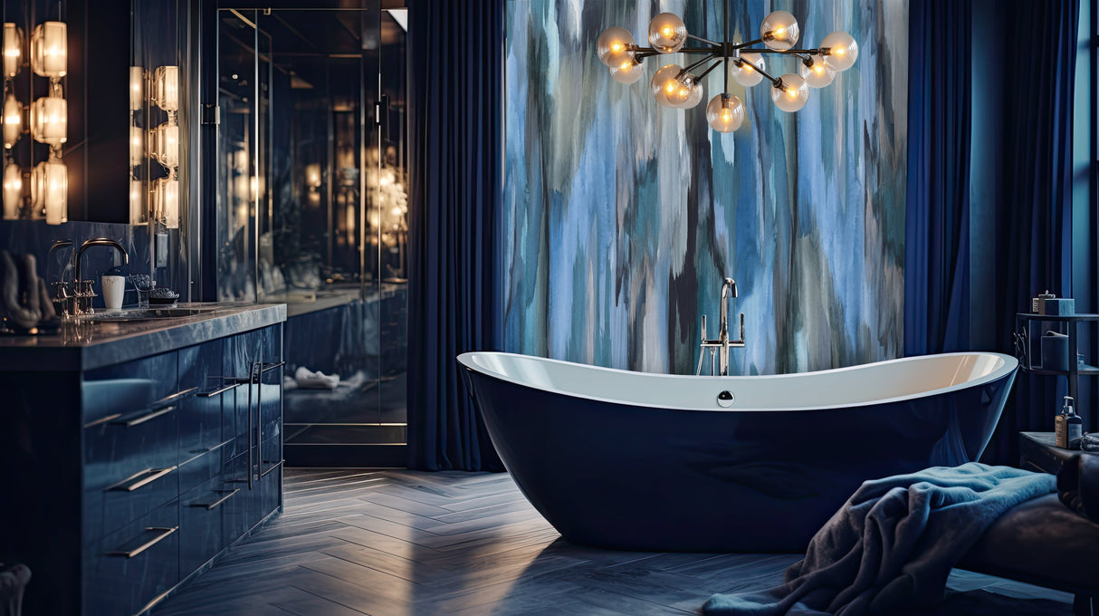 "Navy Haze" VIvian Ferne Wallpaper Wall Mural