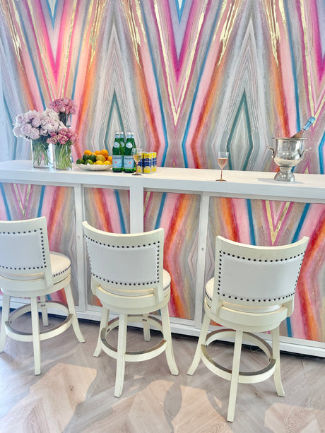 Vivian ferne wallpaper, vivian ferne wallpaper review, new horizon wallpaper, pink wallpaper, teen room wallpaper, teen room decor, teen bedroom decor, dorm room decor, barbie dream house decor, pink and blush interior design