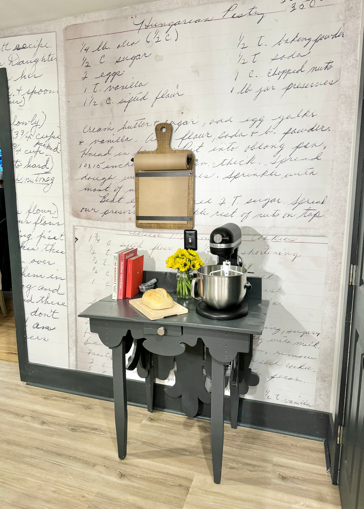 Custom "Recipe" Vivian Ferne Wallpaper Wall Mural 128 1/4 w x 73 1/4 t Includes digital proof with supplied recipes