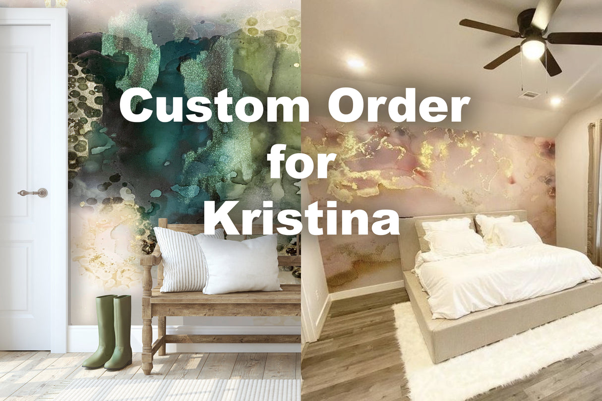 "Emerald Storm" Oversized Wall Mural 128" Tall x 135" Wide & "Sedona" Mural 127" Tall x 138" Wide