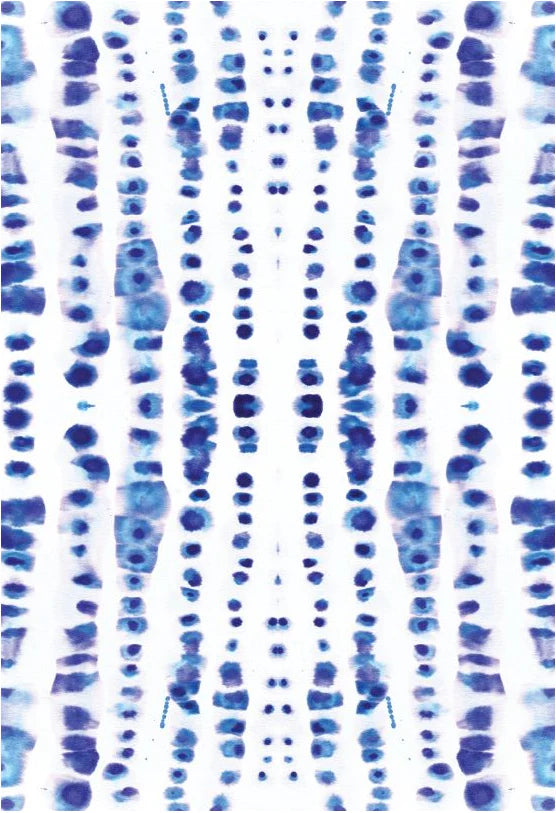 The original large pattern design created by famous abstract designer, Fran Maass and inspired by the shoe lines of Santorini.