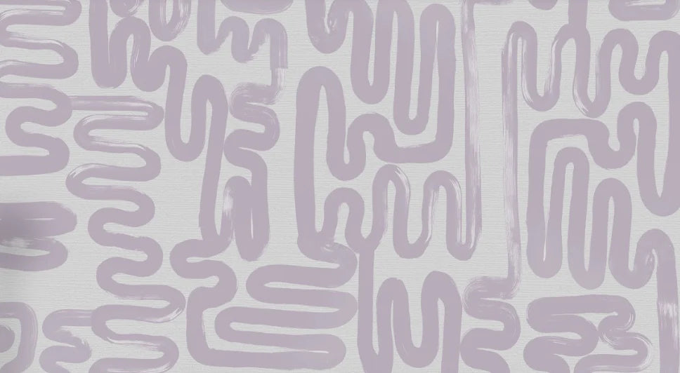 The original abstract design for this wallpaper was created by abstract artist Fran Maas. The playful and deliberated brushstrokes were masterfully stitched together to create a unique abstract wallpaper design.