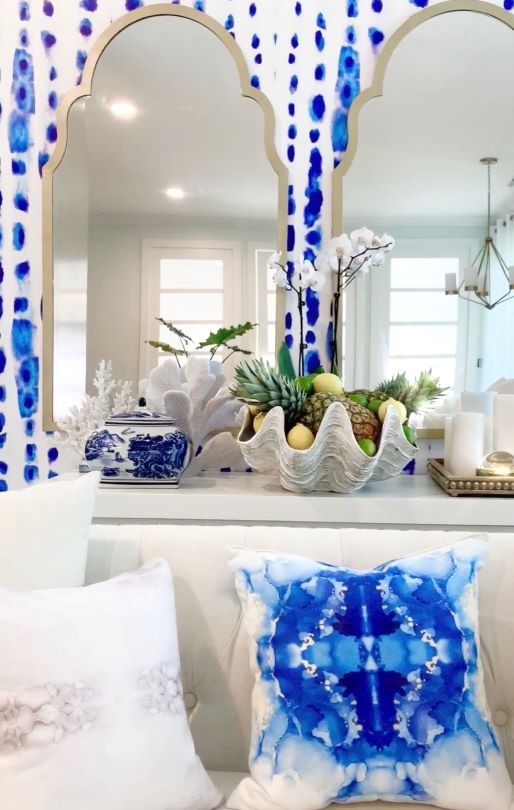 Watercolor Blue Dot Accent Wall Removable Wall Decal