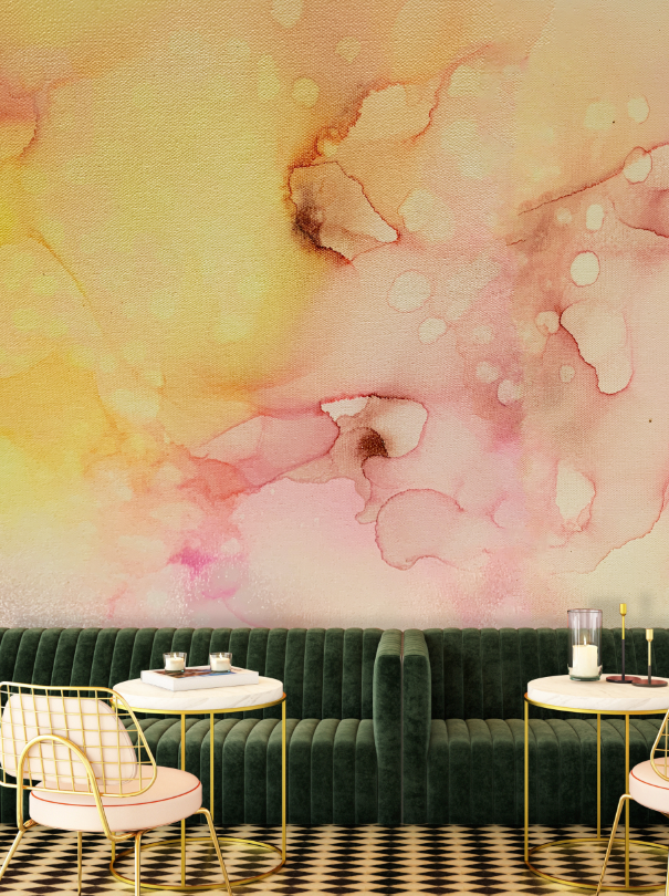 Peach, pink and yellow abstract sunset color wallpaper