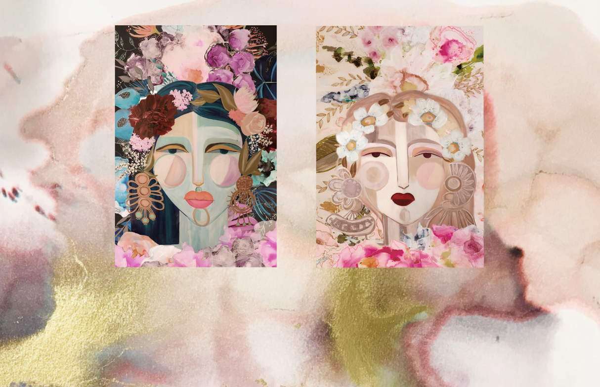 Canvas Print set of two 24" wide x 36" tall with Gold Floater Frames For Michelle