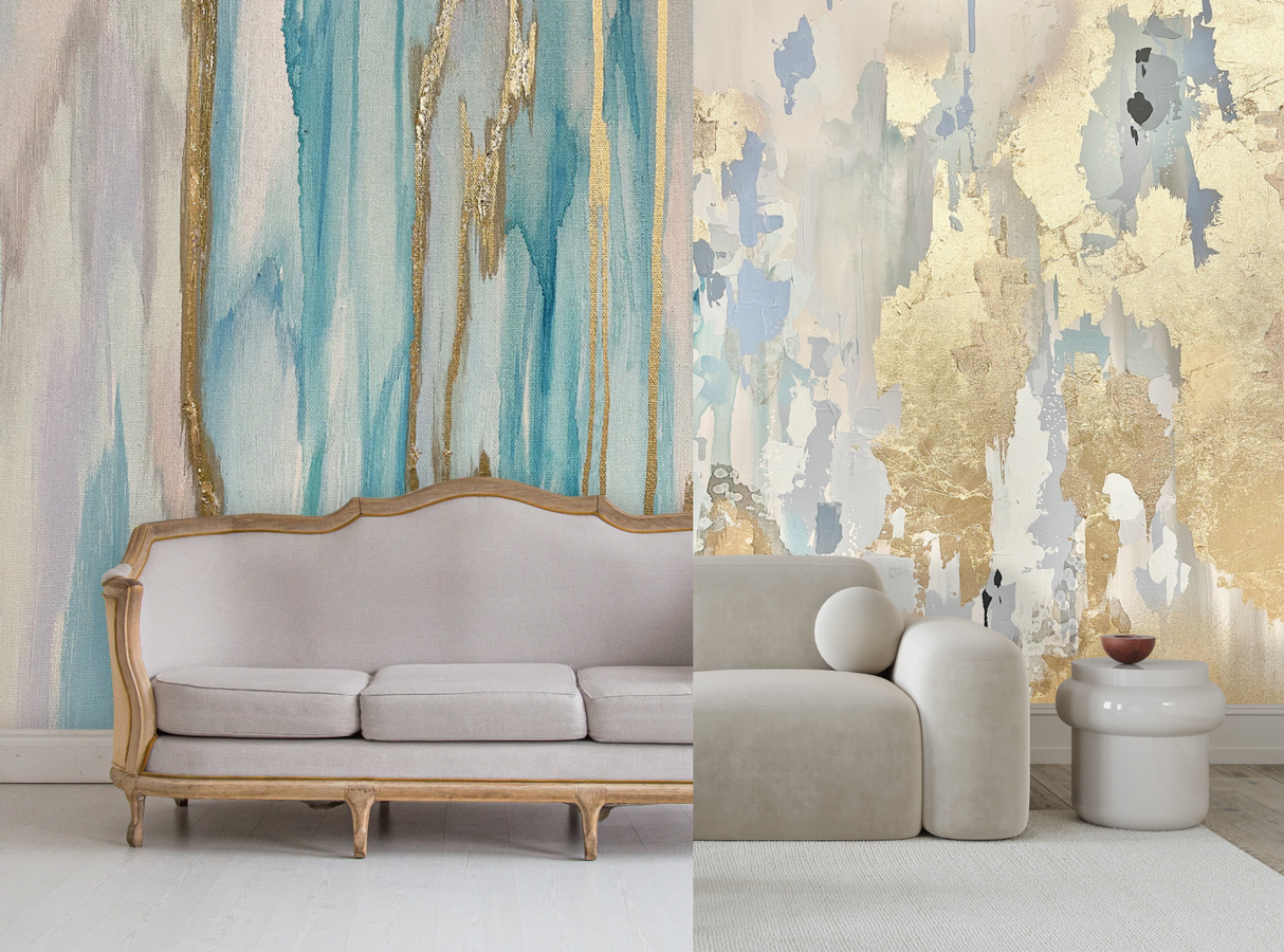 Custom "Emily" Mural 79” tall x 173” wide & "Spa Water" Mural 157” wide x 77” tall