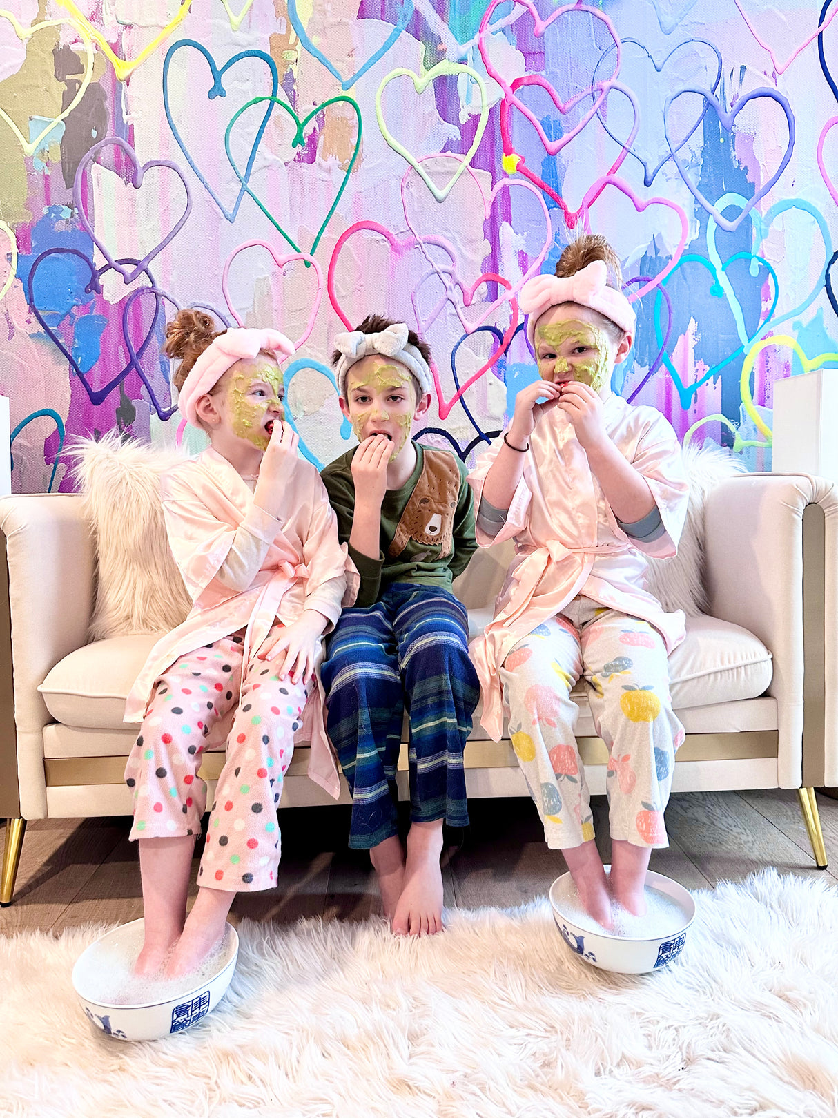 Vivian Ferne Oversized Wall Mural, Wallpaper, Kids Wallpaper, Vibrant Wallpaper, Vibrant Wall Mural, Kids Wall Mural, Kids Wall Art, Nursery Wallpaper, Kids Bedroom Wallpaper, Kids Room Wallpaper, Bedroom Wallpaper, Bathroom Wallpaper, Gold Accent Wall, Gold Wallpaper, Silver Wallpaper, Silver Accent Wall, Pastel Wallpaper, Rainbow Wallpaper, Rainbow Hearts, Heart Decal, Rainbow Decal, Kids Spa Day, Face Mask, Kids Nails, Kids Style