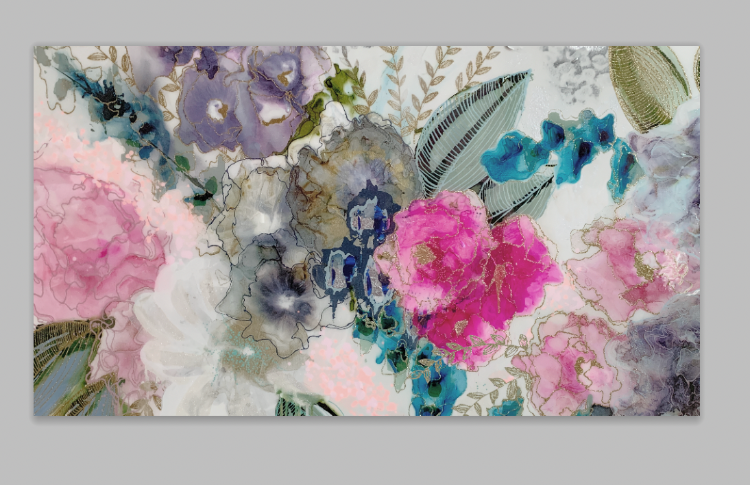 Custom "Wisteria" Oversized Wall Mural 8’ 10” Wide x 5' Tall