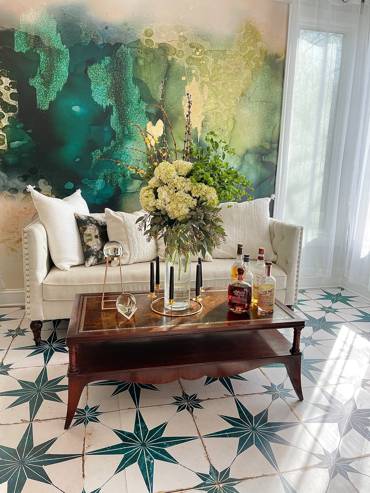 Emerald Storm Oversized Wall Mural