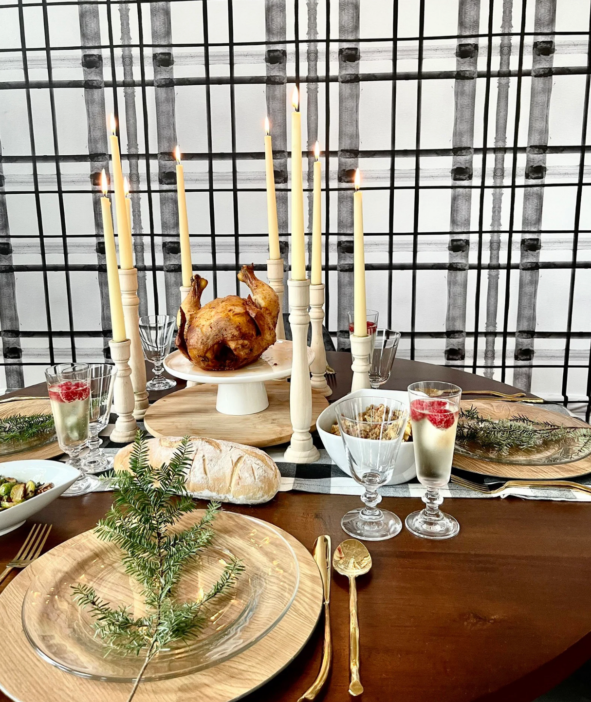 "Watercolor Plaid" Oversized Wall Mural