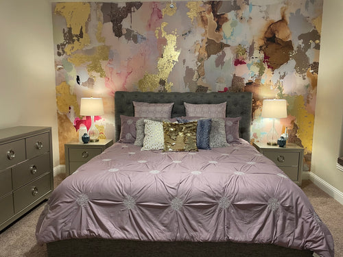 Vivian Ferne | Cappuccino Wallpaper Mural | Cozy Chic Colorful Dorm Room