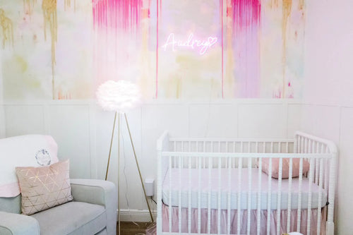 Vivian Ferne | Dreamscape Wallpaper Mural | Modern Light Pink Nursery Design