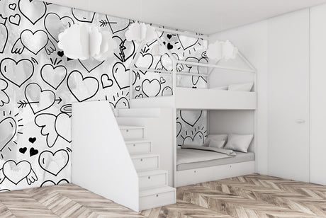 Vivian Ferne Oversized Wall Mural, Wallpaper, Kids Wallpaper, Vibrant Wallpaper, Vibrant Wall Mural, Kids Wall Mural, Kids Wall Art, Nursery Wallpaper, Kids Bedroom Wallpaper, Kids Room Wallpaper, Bedroom Wallpaper, Bathroom Wallpaper, Teen Wallpaper, Teen Bedroom, Abstract Wallpaper, Black and White, Black Bedroom, White Bedroom