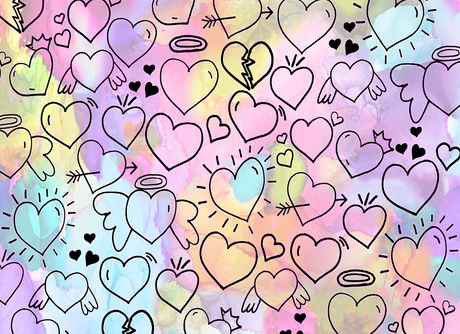 Vivian Ferne Oversized Wall Mural, Wallpaper, Kids Wallpaper, Vibrant Wallpaper, Vibrant Wall Mural, Kids Wall Mural, Kids Wall Art, Nursery Wallpaper, Kids Bedroom Wallpaper, Kids Room Wallpaper, Bedroom Wallpaper, Bathroom Wallpaper, Teen Wallpaper, Teen Bedroom, Abstract Wallpaper, Kids Bedroom Decal, Heart Decal, Love Heart Decor