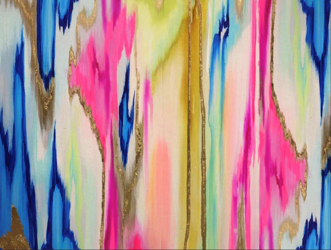 The original abstract artwork - handcrafted by famous abstract artist, Fran Mass. Abstract artwork was digitally scaled to create the highly recommended home interior wallpaper design. This product is available in prepasted or peel and stick.