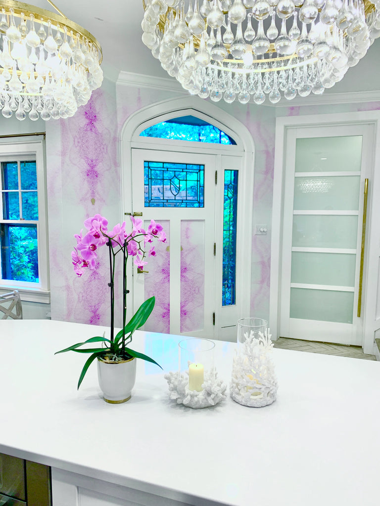 "Gilded Lilac" Oversized Wall Mural