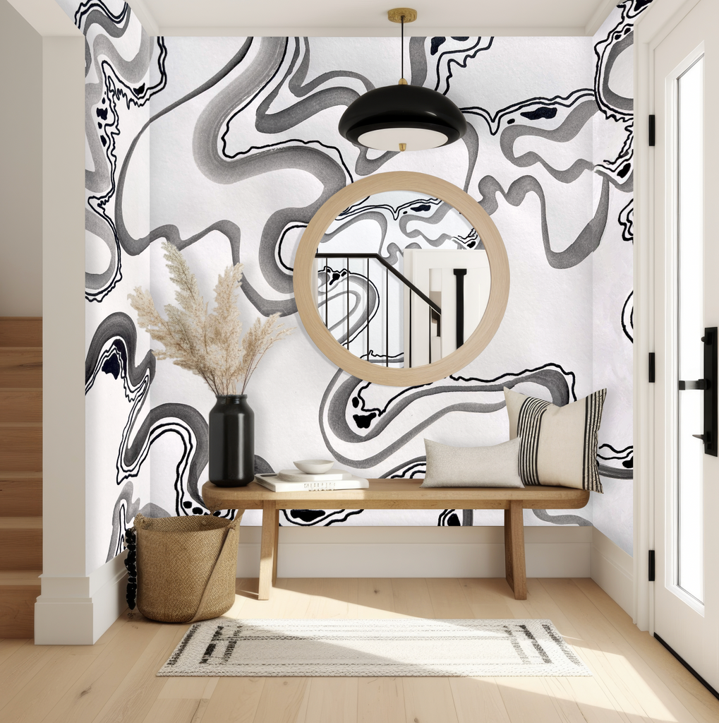 Custom  "Canyon" Wallpaper Wall Mural for three adjacent walls Left: 96” tall x 185” wide  Center: 66” tall x 96" wide (bottom of mural 34" off ground) Right: 96" tall x 66” wide