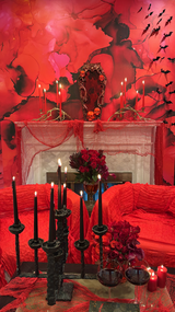 "Cranberry Fizz" Wallpaper Wall Mural by Vivian Ferne