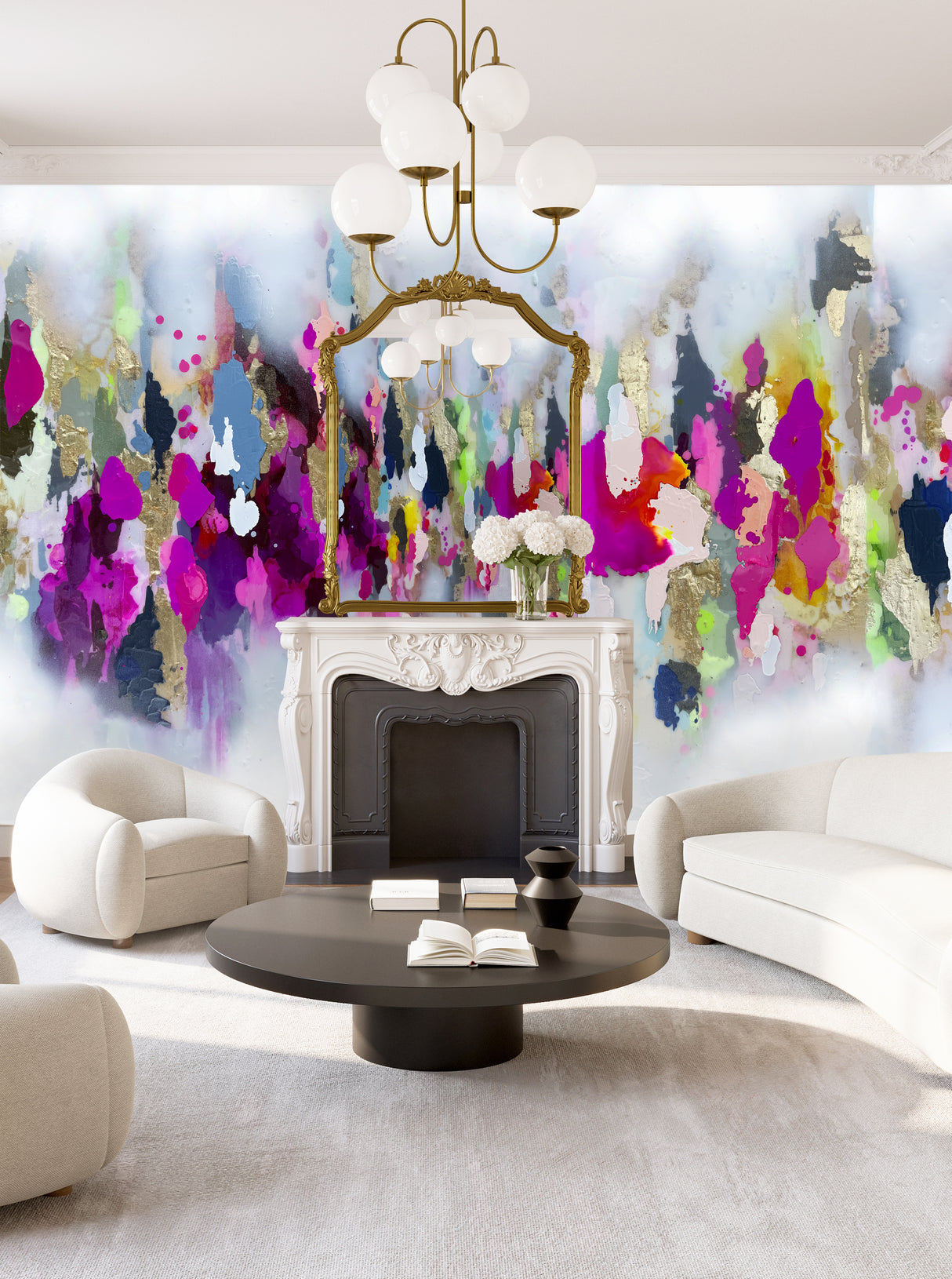 Custom "Dazzle" Vivian Ferne Wallpaper Wall Mural 7.28'T x 17.83'W