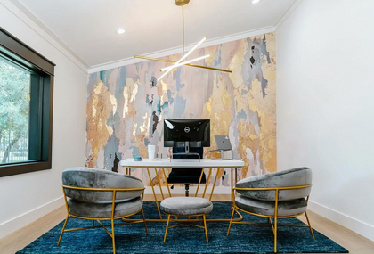 Emily: Soft Blues + Gold Workspace