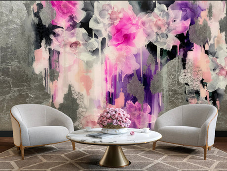 Custom Wallpaper - "Peony" - 9' 3" Tall x 14' Wide - Prepasted