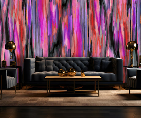 "Glamour" Wallpaper | Purple, magenta, Black Design | Oversized Wall Mural By Vivian Ferne |