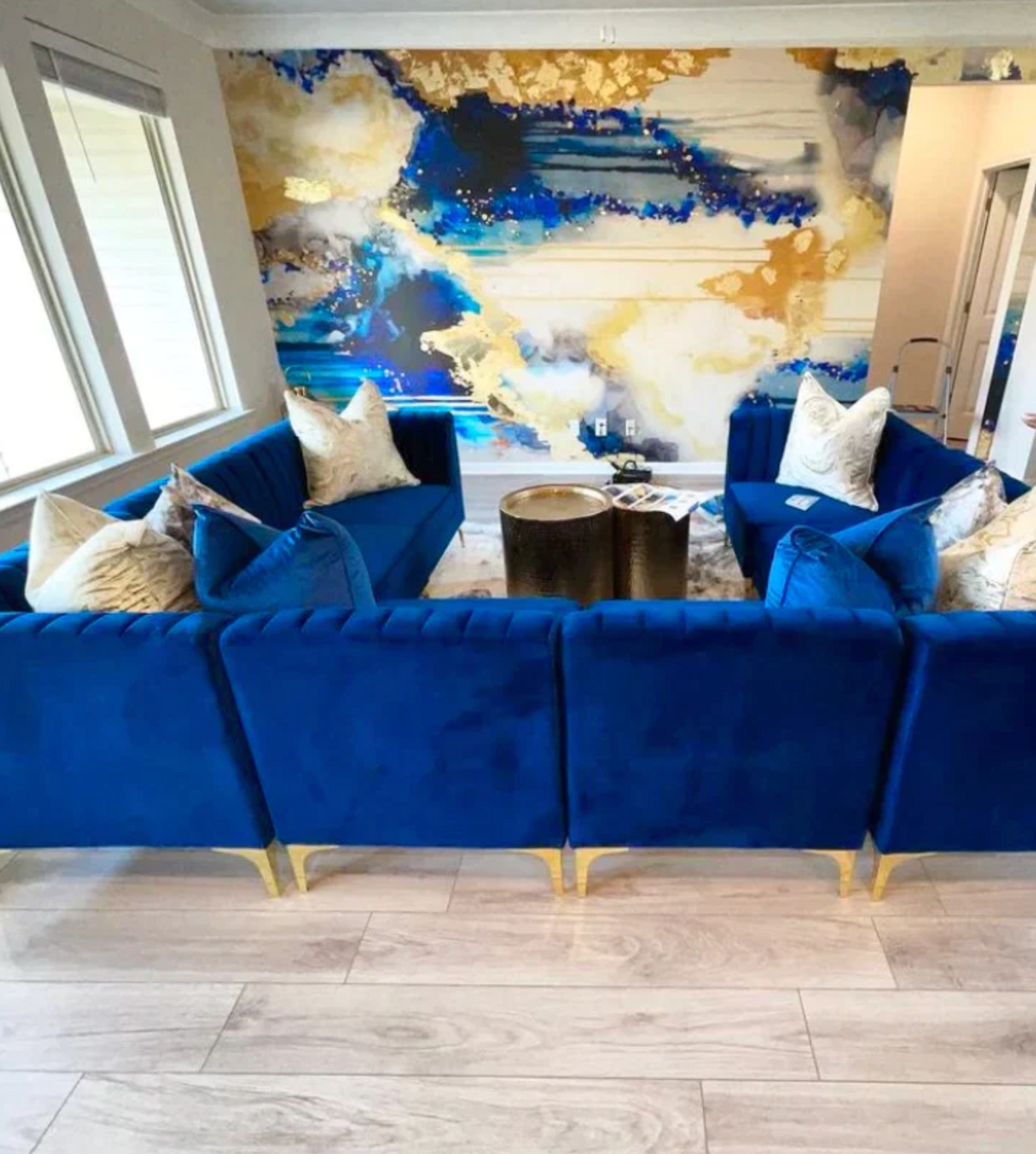 Hurricane: Navy & Gold Statement Wall