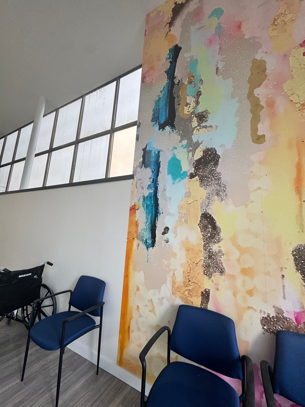 Custom "Coronado"  continuation or order #7491 Continuation: 40 ft (L) x 6 ft 3 in (H) Additional section: 14 ft (H) x 24 in (W) Peel & Stick