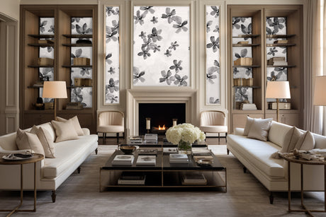 "Ink Flower" Wallpaper Wall Mural