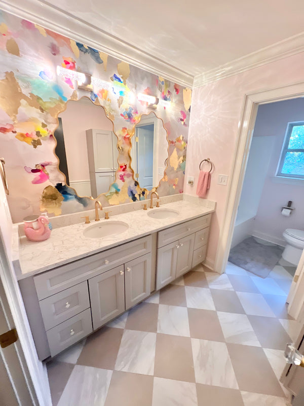 "Lucky" Wallpaper Bathroom Inspo 