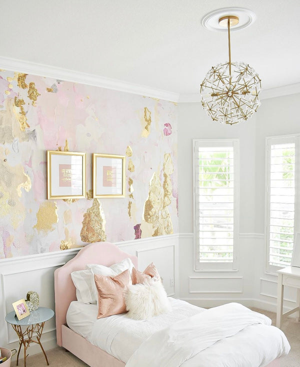 "Mimosa" Pink Girls Room Wallpaper