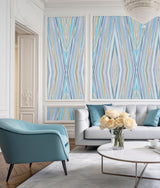 Custom "New Horizon Blue" Oversized Wall Mural 108.5” tall x 39” wide Prepasted