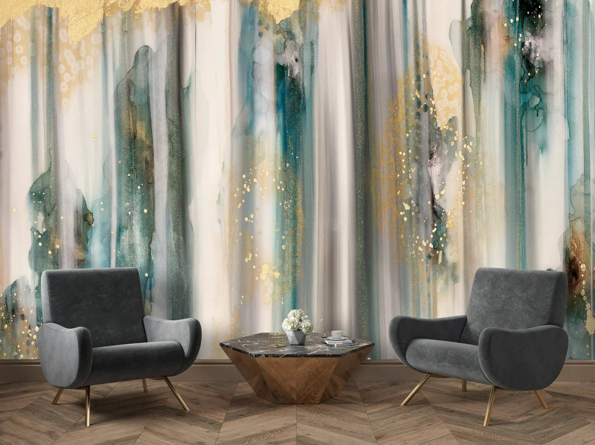 Custom Wallpaper - "Nautilus" - 6' 9" Tall x 2' 10" Wide - French Luxe