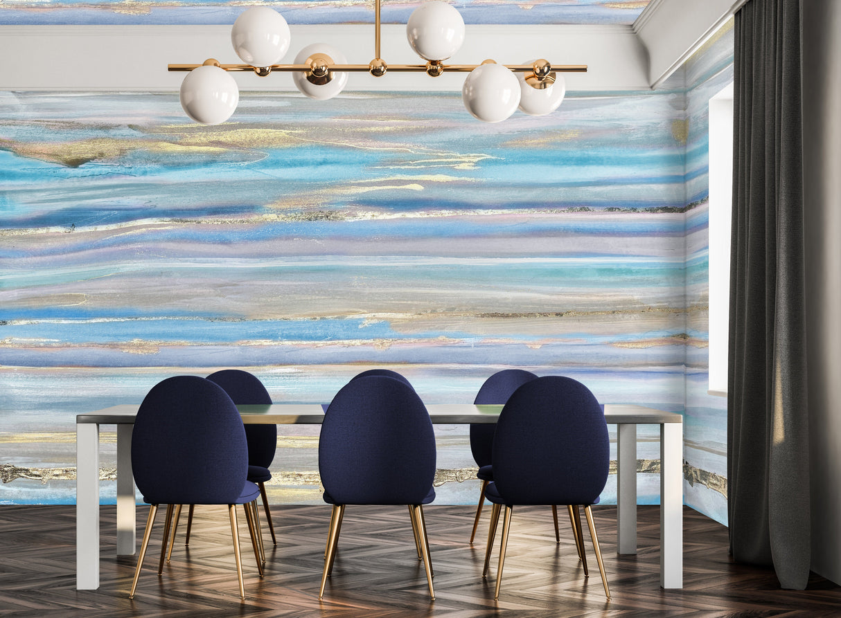 Custom Wallpaper - "Ocean Horizon" - 9' Tall x 13' Wide - Prepasted
