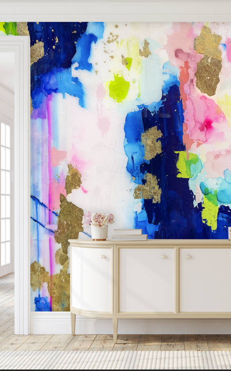 Custom Wallpaper - "Topaz Cove" - 9' Tall x 12' Wide - Peel & Stick
