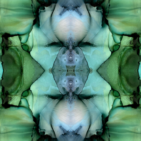 Green Wallpaper, Green and Blue Wallpaper, Repeating Pattern Wallpaper, Vivian Ferne Wallpaper