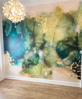 OOOOPS we printed an extra! "Emerald Storm" Oversized Wall Mural 9' tall x 10' wide Peel & Stick