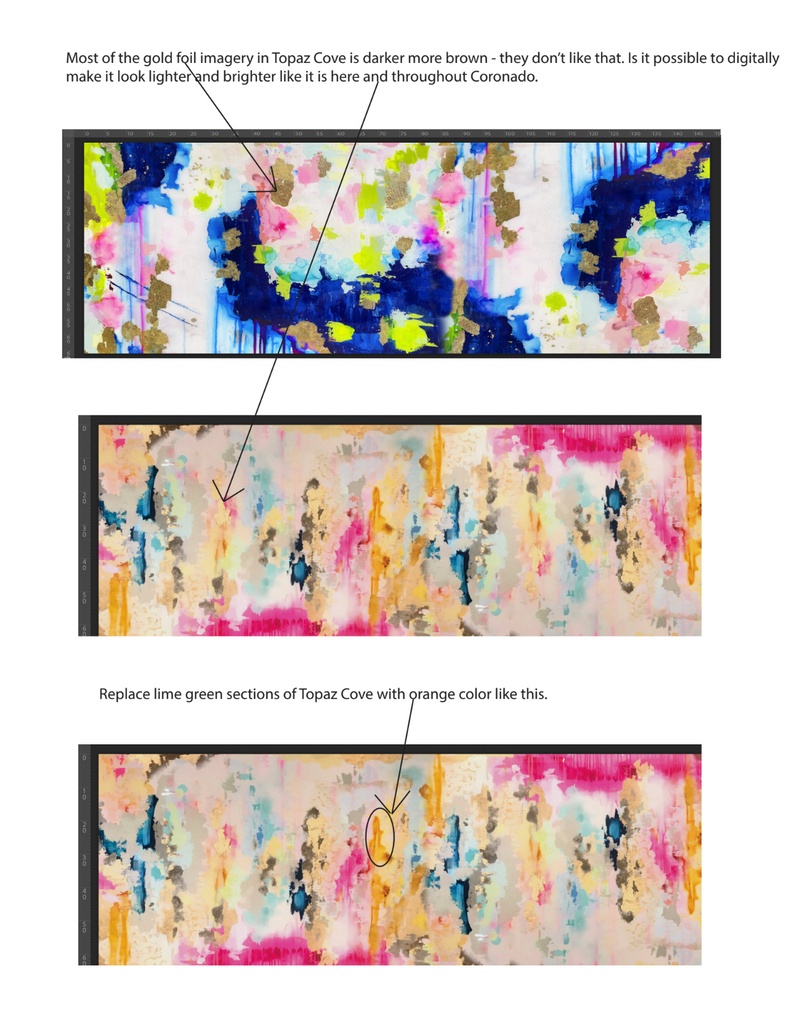 Digital copy of  "Topaz Cove" Oversized Wall Mural 9' tall x 15' 5" wide with digital edits and three print license releases