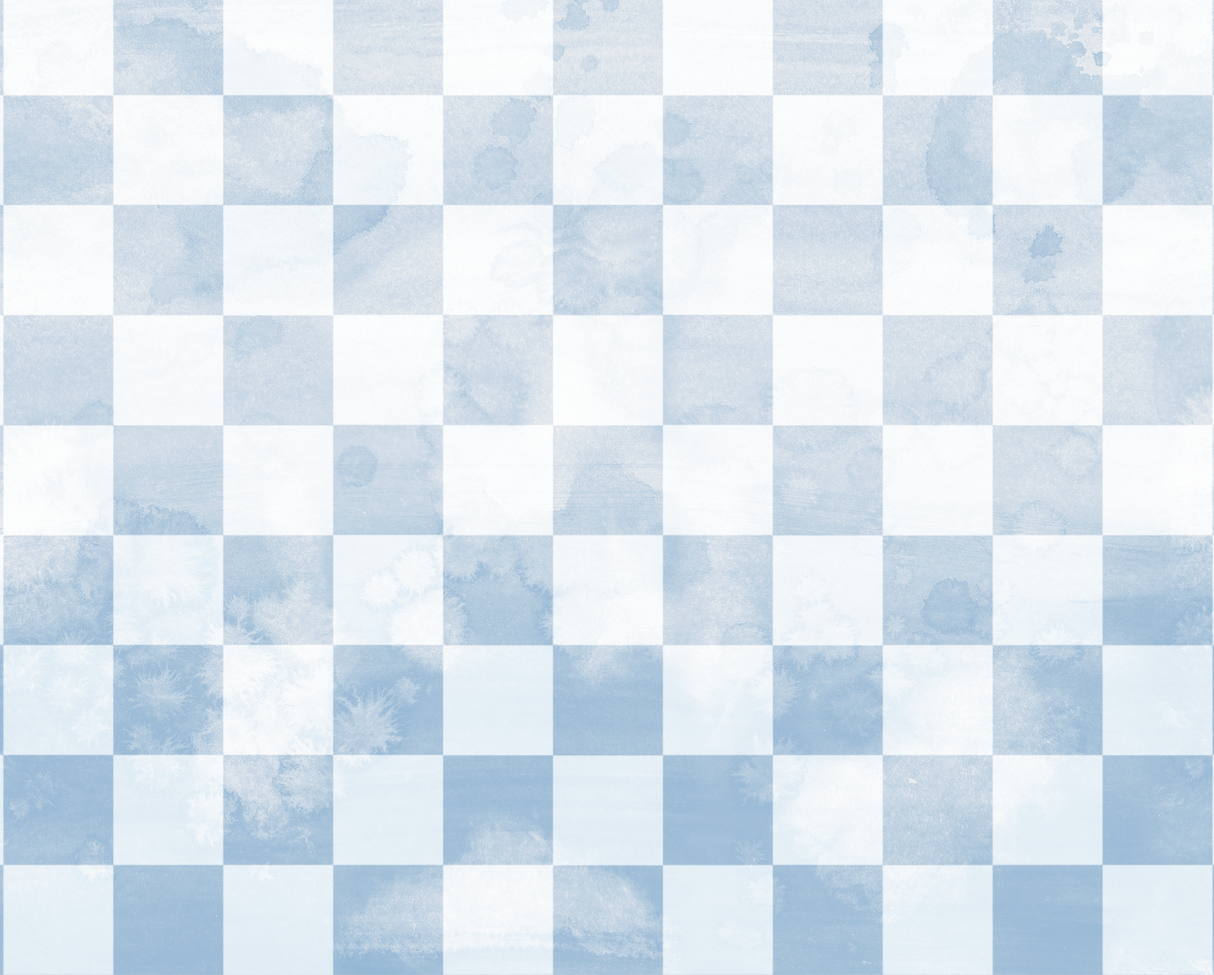 Kids "Blue Checkers" Vivian Ferne Wallpaper Wall Mural