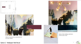 Design Proof "Speakeasy" Wallpaper adding shades of burgundy as specified in diagram