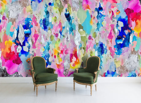 Custom Wallpaper - "Silver Sprinkles" - 8' Tall x 30' Wide - Prepasted