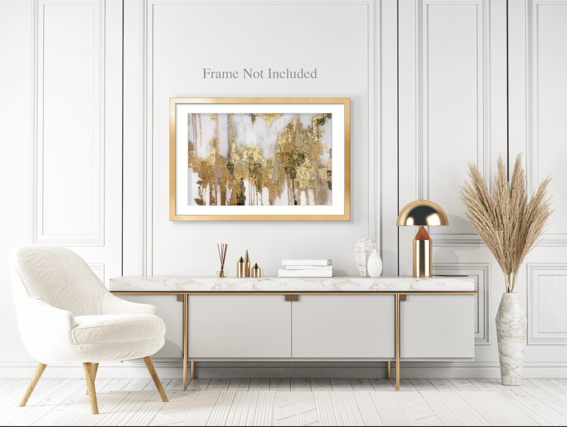 Luxury Decor Frame Vivian Decor Gold Abstract | Gold Prints | Wall | in Leafing Ferne – Wall Abstract