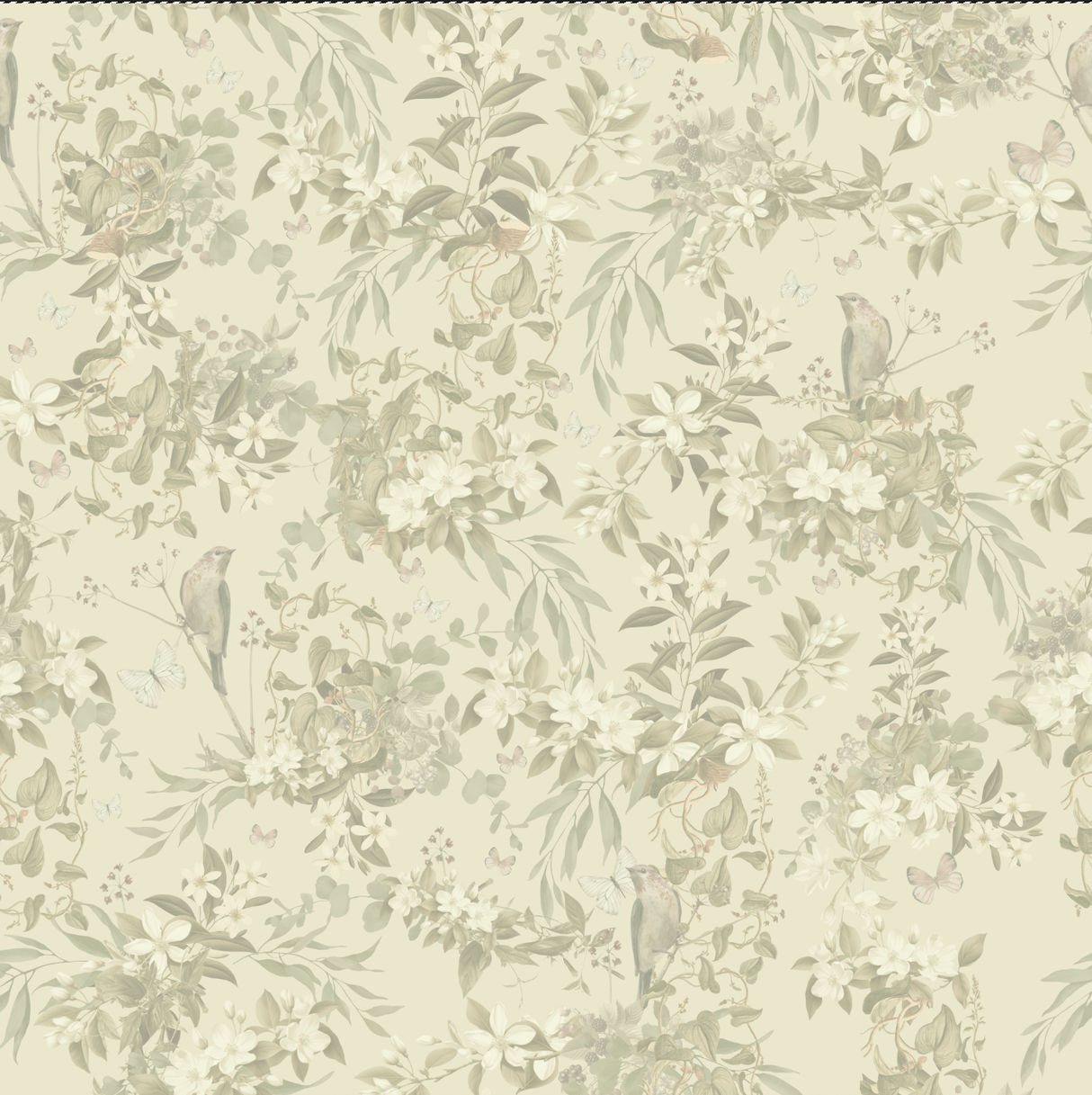 "Vintage Sage" Botanical Wallpaper