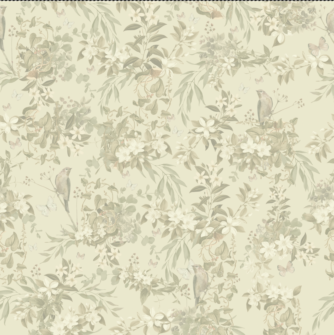 "Vintage Sage" Botanical Wallpaper