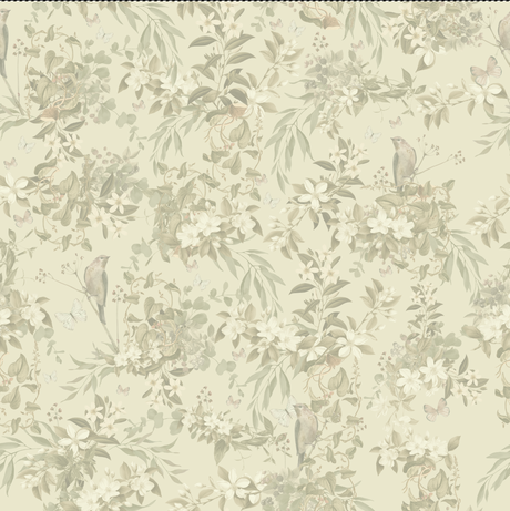 "Vintage Sage" Botanical Wallpaper