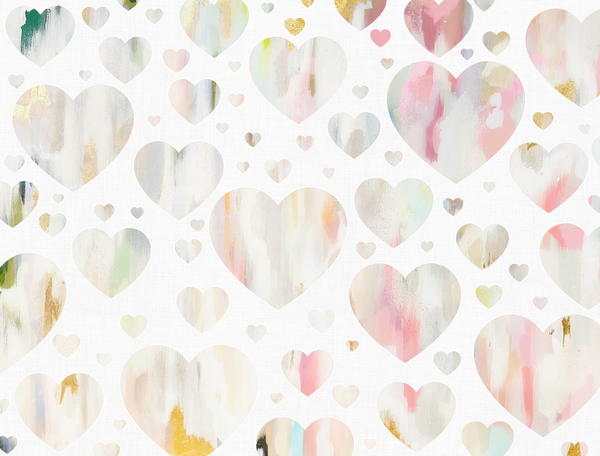 Clearance "Buttercream Hearts" Oversized Wall Mural 9' x 15' Prepasted