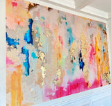 Vivian Ferne Oversized Wall Mural, Wallpaper, Wallpaper Wall Mural, Oversized Wallpaper Wall Mural, Vibrant Wallpaper, Vibrant Wall Mural, Maximalist Wall Mural, Vibrant Wall Art, Nursery Wallpaper, Office Wallpaper, Living Room Wallpaper, Gold Accent Wall, Coronado, Accent Wall, Wainscoting, Accent Wall, Pastel Wallpaper, Pastel Accent Wall, Rainbow Wallpaper, Wallpaper Accent Wall